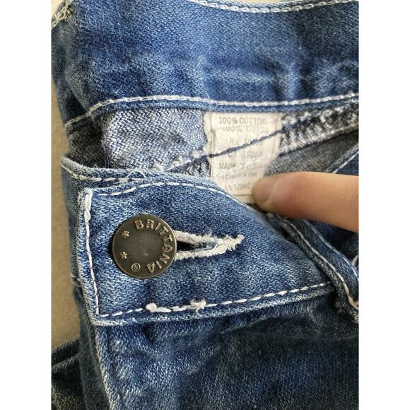 Vintage 70s Boho Hippie Brittania High Rise Blue Denim Flare Jeans Size 27 - Picture 7 of 7